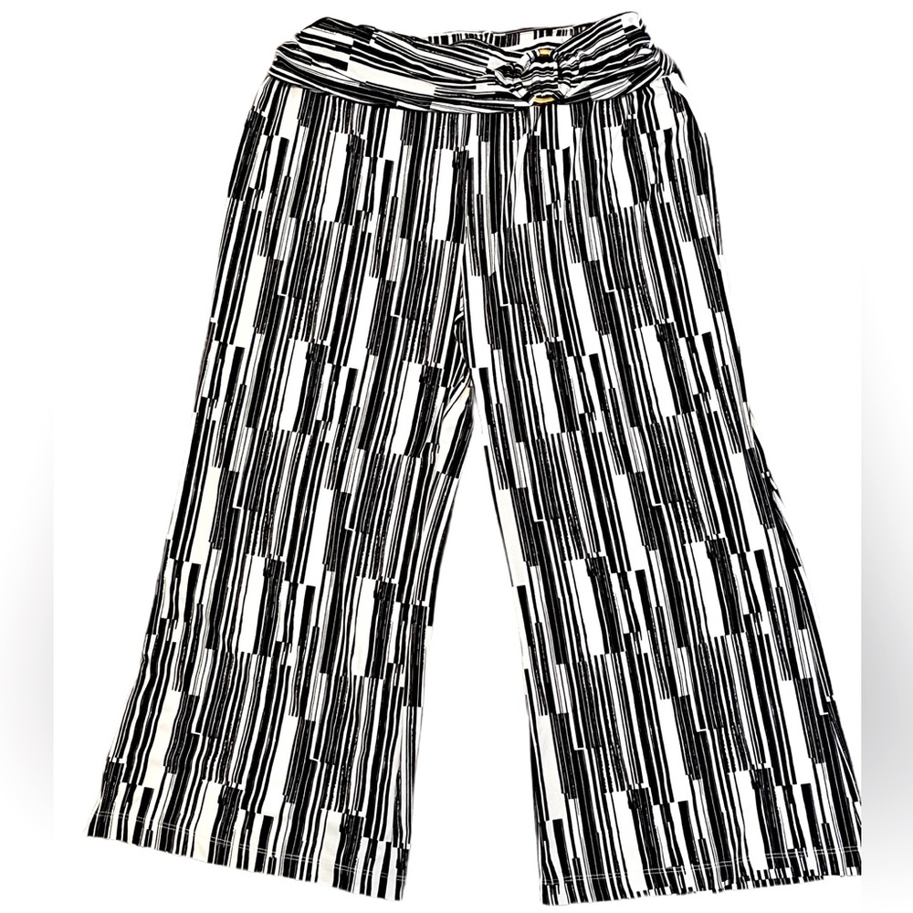 Robert Louis Black and White Wide Leg Palazzo Pants Size PXL